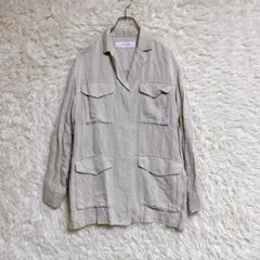 【ジャーナルスタンダード】サファリジャケット ワーク リネン混