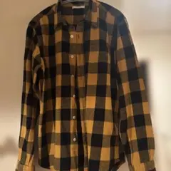 BROWNY STANDARD 長袖シャツ M 黒とレンガ色のチェック