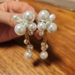 パール 花モチーフ イヤリング