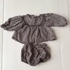 セットアップ　66cm ブラウンギンガムチェック