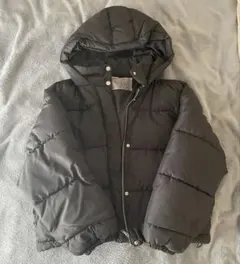 NICE CLAUP フード付きダウンジャケット ブラック