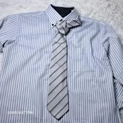 『極美品』ダンヒル　ネクタイ　シルク　ホワイトシルバーメタリック