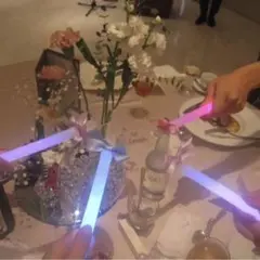 サイリウム 6本セット リボン付き ドレス色当てクイズ 結婚式