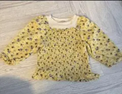 petit main フラワープリント長袖カットソー ブラウス　90