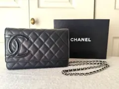 CHANEL シャネルカンボンライン　ウォレットチェーン黒ピンク
