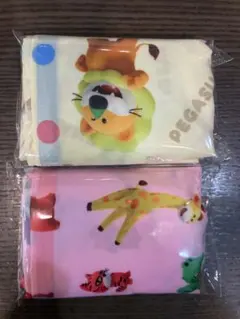 ローソン たべっこどうぶつ エコバッグ 2個セット ピンク&ホワイト