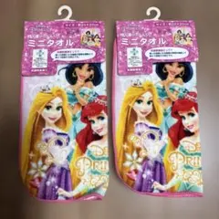 ディズニープリンセス ミニタオル 2枚セット