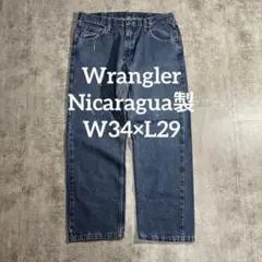 神サイズWranglerラングラー34×29ブルーデニムペイント加工ニカラグア製のサムネイル