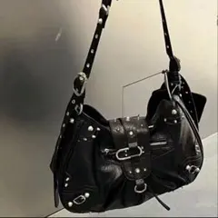 vintage leather shoulder bag grunge Y2K