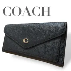 COACH　コーチ　長財布　ブラック　レザー　エンベロープ　Cロゴ　2871のサムネイル