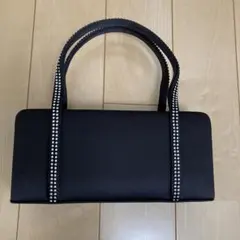 ストーン装飾付き黒フォーマルバッグ