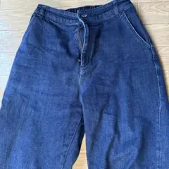 ダークブルーワイドストレートデニムパンツ