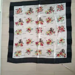 花柄シルクスカーフ 約77cm