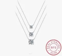 純銀 高級モアサナイト使用 シルバー925 ネッ 人エダイヤモンド ハイグレード