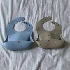 mushie シリコン製お食事エプロン 2色セット