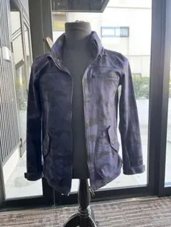 【INHERIT/インヘリット】ブルゾン Wジップ 迷彩 ネイビー フード付き