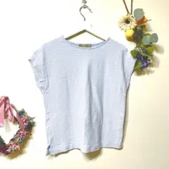 A DAY IN THE LIFE カットソー　肌触りよし　水色　ワッフル素材