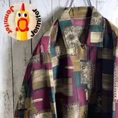 【レトロ古着】ヴィンテージ レディース シャツ ブラウス 1点物 ★アースカラー