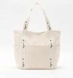 agnès b. アニエスベー ロゴトートバッグ White L