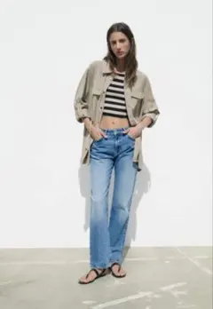 ZARA シャツジャケット ドローストリングウエストのサムネイル