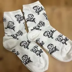 Jack & Jill キャラクター総柄ソックス ホワイト　靴下屋のサムネイル
