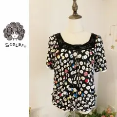 ★scolar★カラフル キラキラ 花柄カットソー★派手 可愛い ゴールドのサムネイル