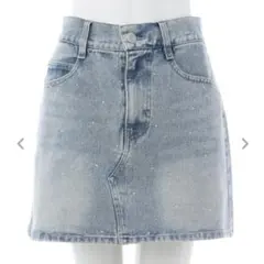 オーロラストーンデニムミニスカート