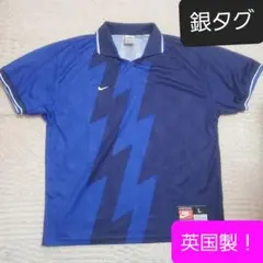 【英国製・銀タグ】NIKE　サッカー　ゲームシャツ　ブルー系　メンズL