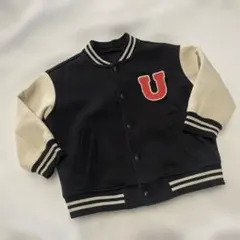 UNIQLOボンバージャケット 黒とクリーム色 U刺繍