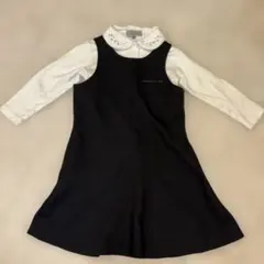 【110】コムサイズム　ジャンパースカート　(長袖シャツ付き）