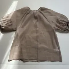 しまむら　choco　シアー　ブラウス　シャツ　ベージュ　中茶　Lサイズ