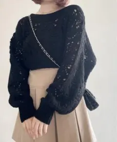 Heather（ヘザー）　透かし柄ニット