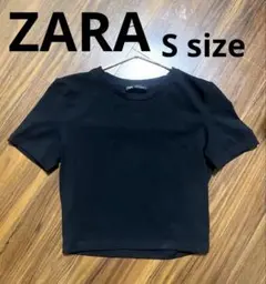 ZARA Sサイズ　クロップド丈　Tシャツ　黒　ブラック　韓国　春夏