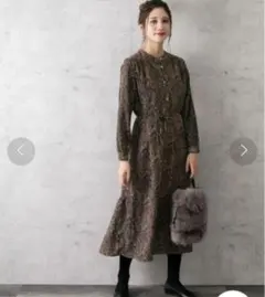 【完売品】ROSSO 【WEB限定】ペイズリーギャザーワンピース