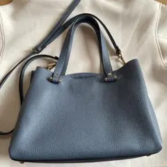 2way ショルダーバッグ ブルー レザーのサムネイル