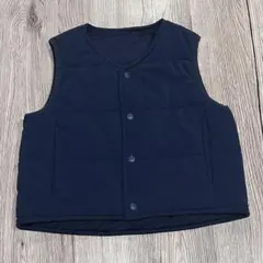 無印良品　中綿ベスト　ネイビー　リバーシブル　90