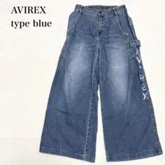 アヴィレックス タイプブルー ワイドデニムパンツ リネン コットン シンプルのサムネイル