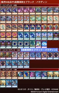遊戯王ラッシュデュエル 【超魔導剣士ブラック・パラディン】デッキ48+