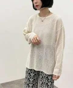 après jour mignon メッシュ編みニットカットソーのサムネイル