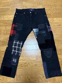 ジュンヤワタナベ コムデギャルソンマン 異素材パッチワークデニムパンツ