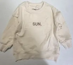 テータテート　トレーナー　SUN.ロゴ 曜日 オフホワイト 100cm