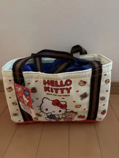 ハローキティ　トートバッグ　新品、未使用　コーデュロイ保温保冷巾着