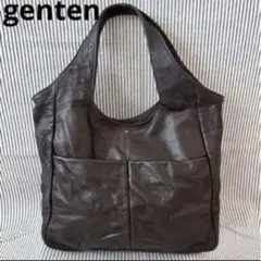 美品】\希少/ genten ブルー ソーロ ワンショルダーバッグ トート 