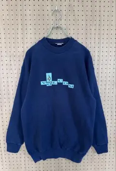 VOLCOM 90s スウェット ボルコム トレーナー ネイビー USA製のサムネイル