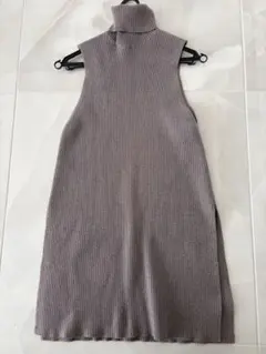 ZARA ノースリーブセーター グレー S