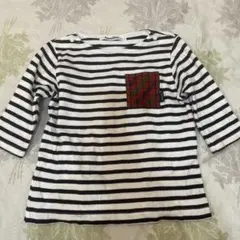 familiar ボーダー長袖カットソー 100