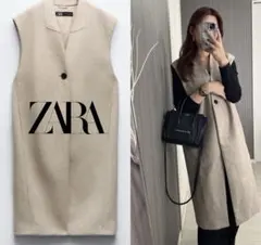 ZARA ロングソフトベスト　ジレ