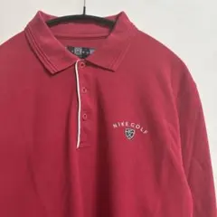 NIKEゴルフ　ロングスリーブポロシャツ　レッド　Lサイズ