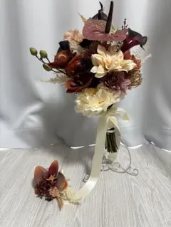 ウェディングブーケブートニアアーティフィシャルフラワー