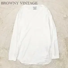 ブラウニーヴィンテージ ロンT ラウンドヘム 薄手 長袖Tシャツ シンプルのサムネイル